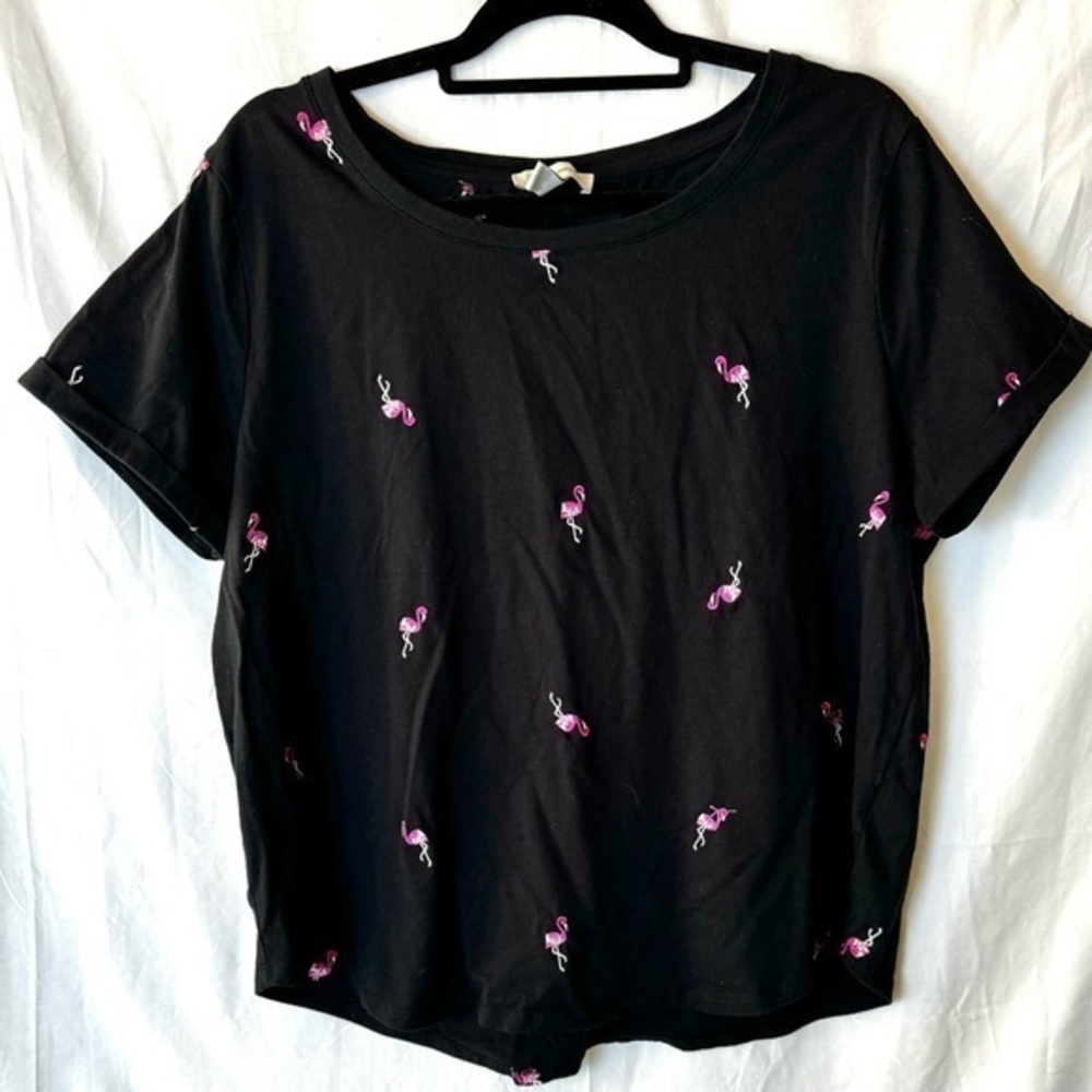 Vintage America Black with Flamingo Tee Size XL